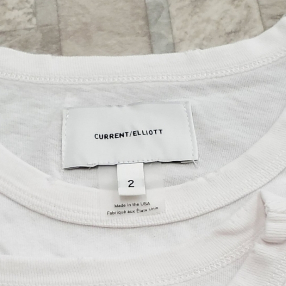 CURRENT/ELLIOTT WHITE COTTON MUSCLE TEE SHIRT NWOT - Picture 7 of 7